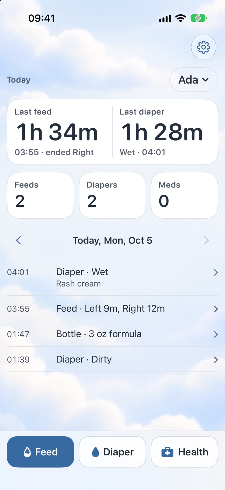 Small Hours: One tap to log